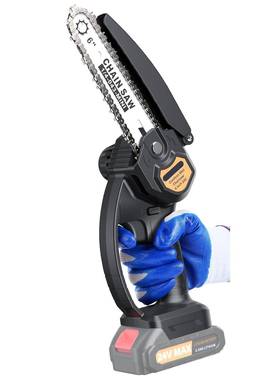 6寸锂电锯小UJS手持伐动木锯家用型手锯充电单式便携迷你修枝电锯