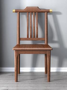 新式实木化餐椅胡桃木200710办公靠背椅子卧轻室奢妆椅家中用书椅