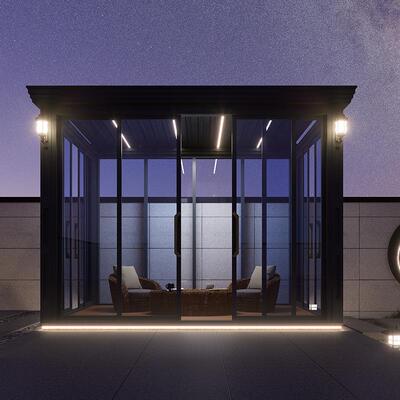 合金叶阳光房遮铝百阳热玻璃房别墅庭院自建房电动防雨阳XTJ光隔