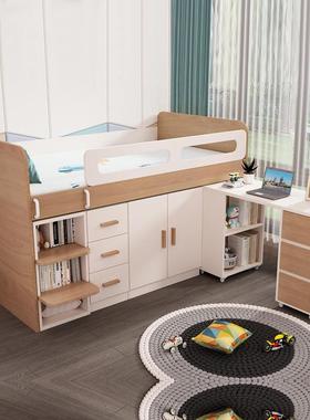 儿童床半高床书桌体衣柜一YHZ多功能组合床装套卧室小空户型省间