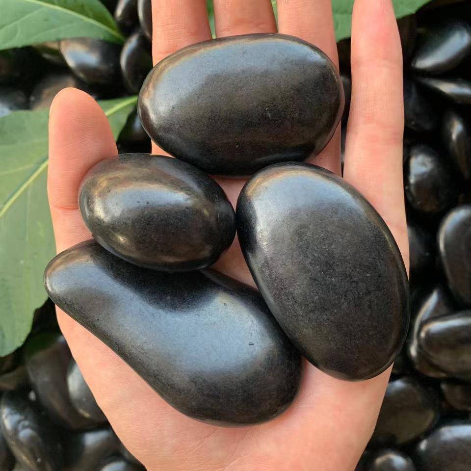 黑色抛鹅卵石大量公色园铺路园796林造景雨花石光黑色白五批彩水