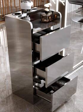 网PXC不收锈钢理发工具柜发廊方便多色纳抽拉储物店柜剪发红柜子