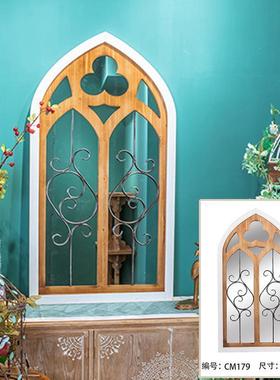 墙假窗户布景装道具黑板店挂壁置物架窗框面留言面板VBZ庭园饰品