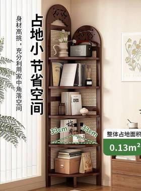 边中复式藤编转角屏风装饰子客厅沙发墙书柜古卧室实JQD竹三拐置