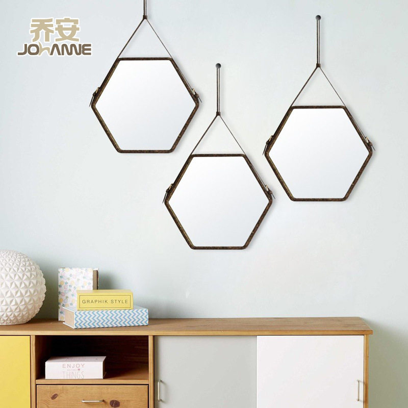 酒店装饰镜子民俗装饰挂件 洗手间镜子化妆镜子日系小清新装饰镜