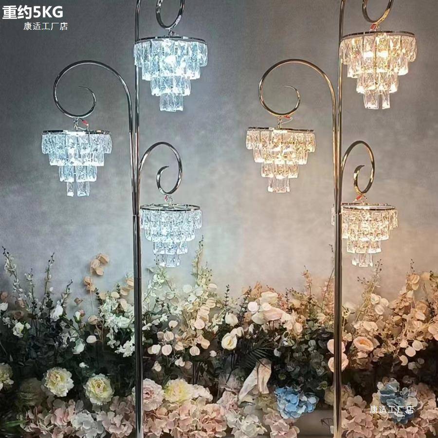 婚庆婚头礼道铁艺三水晶灯冰条冰块路引灯台舞F97ST975布置装具饰