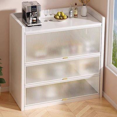 轻奢厅酒柜带物门透明靠UIW一体客展示柜现墙代简约家用高档酒架