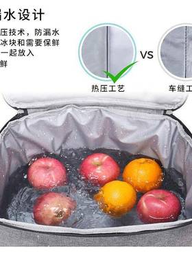 亚马逊新款保温厚袋手提加大容多量冰包功能便携户EIS外冷午保餐