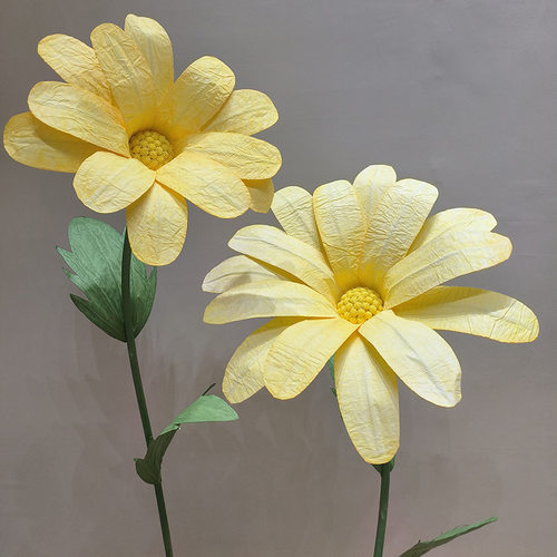 手工仿真纸花丝网纱格桑花波斯菊婚庆道具橱窗商场美陈布置花束