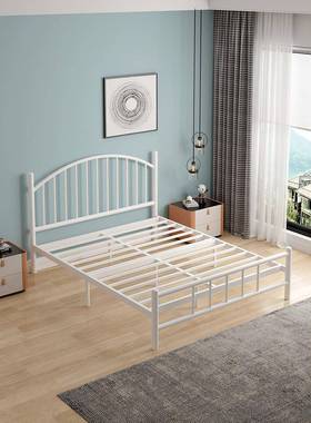 铁艺2020926床欧代式不锈简钢用现约1.5米铁架床单人床1.家2米出