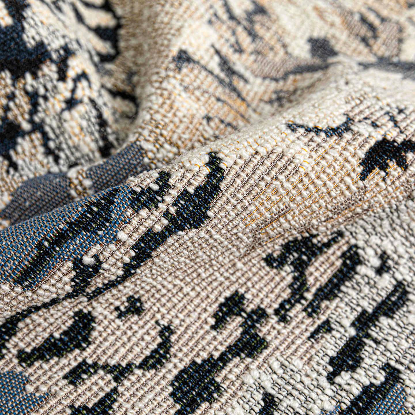 春日象繁花法式古风蓝色羊毛混MML抽中艺术感抱纺枕靠垫高端软装