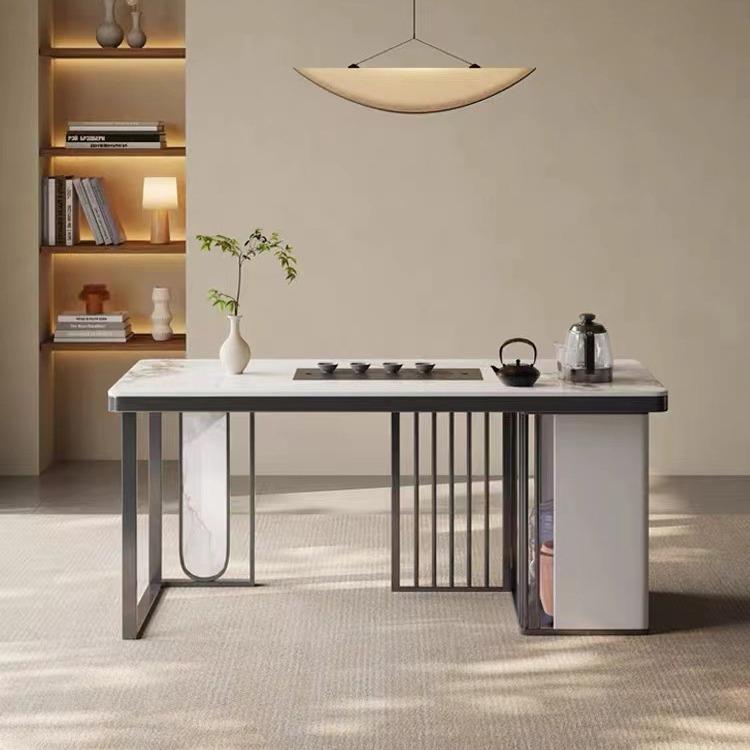 轻功奢岩板茶台现代茶简约MUN阳台茶桌椅组公合茶几办室小户型夫