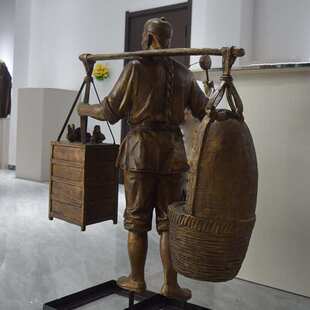 小吃街人物铸铜雕塑民风民俗步行街广场火锅店酒店铜雕落地摆件