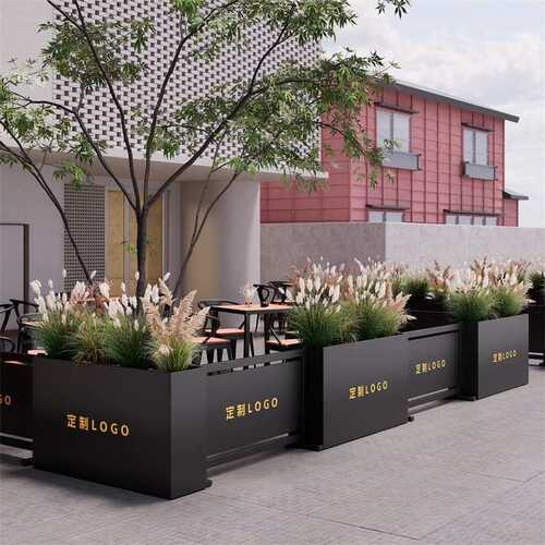 户外花箱组合咖啡厅奶茶店餐厅门店室外外摆花坛商业广场花槽围栏