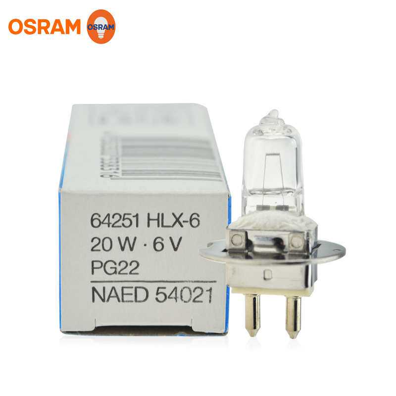 OSRAM裂隙灯灯泡HLX64251 6V20W苏州六六YZ-5X裂隙显微镜灯泡