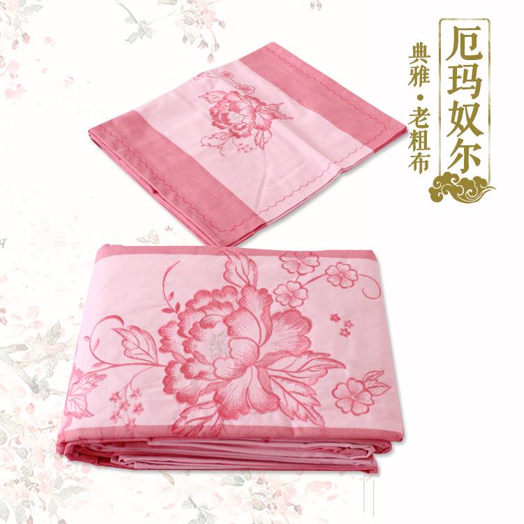 老粗布四件套 老粗布床单 绣花粗布 厄玛奴尔 老粗布厂家