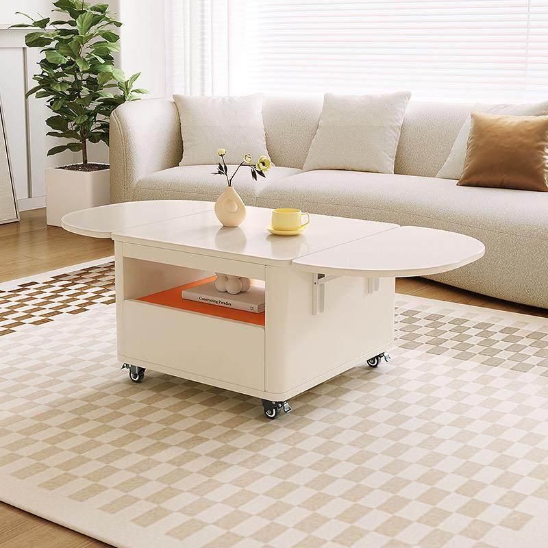 可移动折叠茶几餐桌一体奶油风客厅边几家用小户型多功能伸缩茶桌,3C数码配件,USB灯,淘宝优惠券,粉丝福利购,淘宝优惠卷