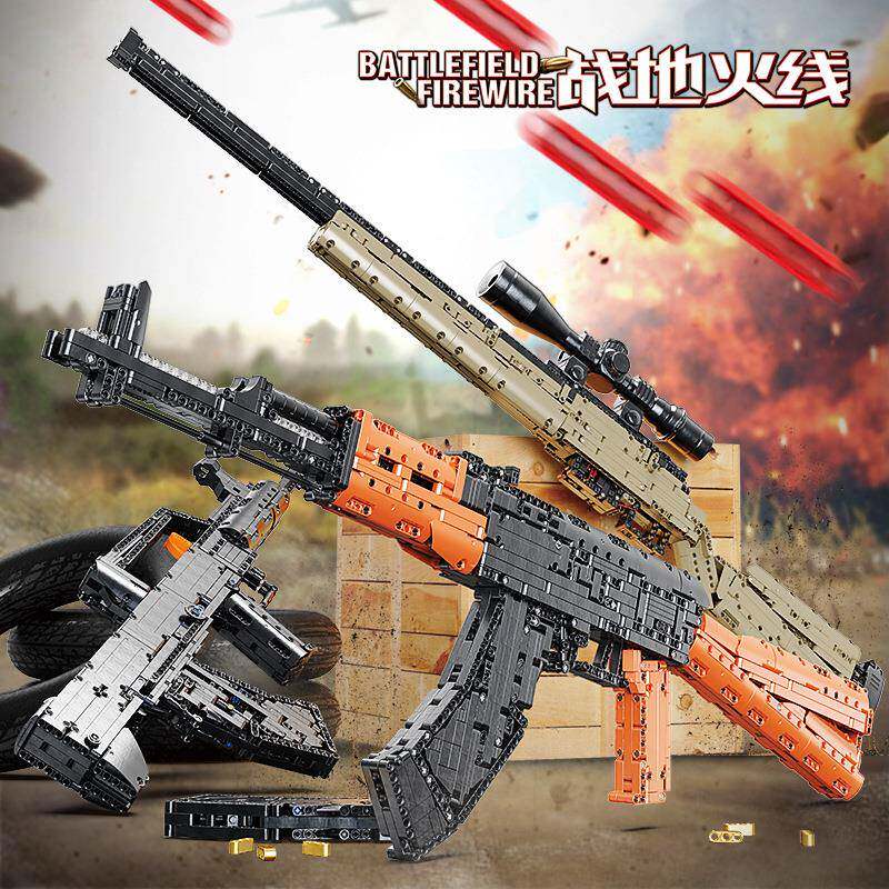 星堡XB新品战地火线24005-007枪系列儿童拼插接儿童玩具积木模型