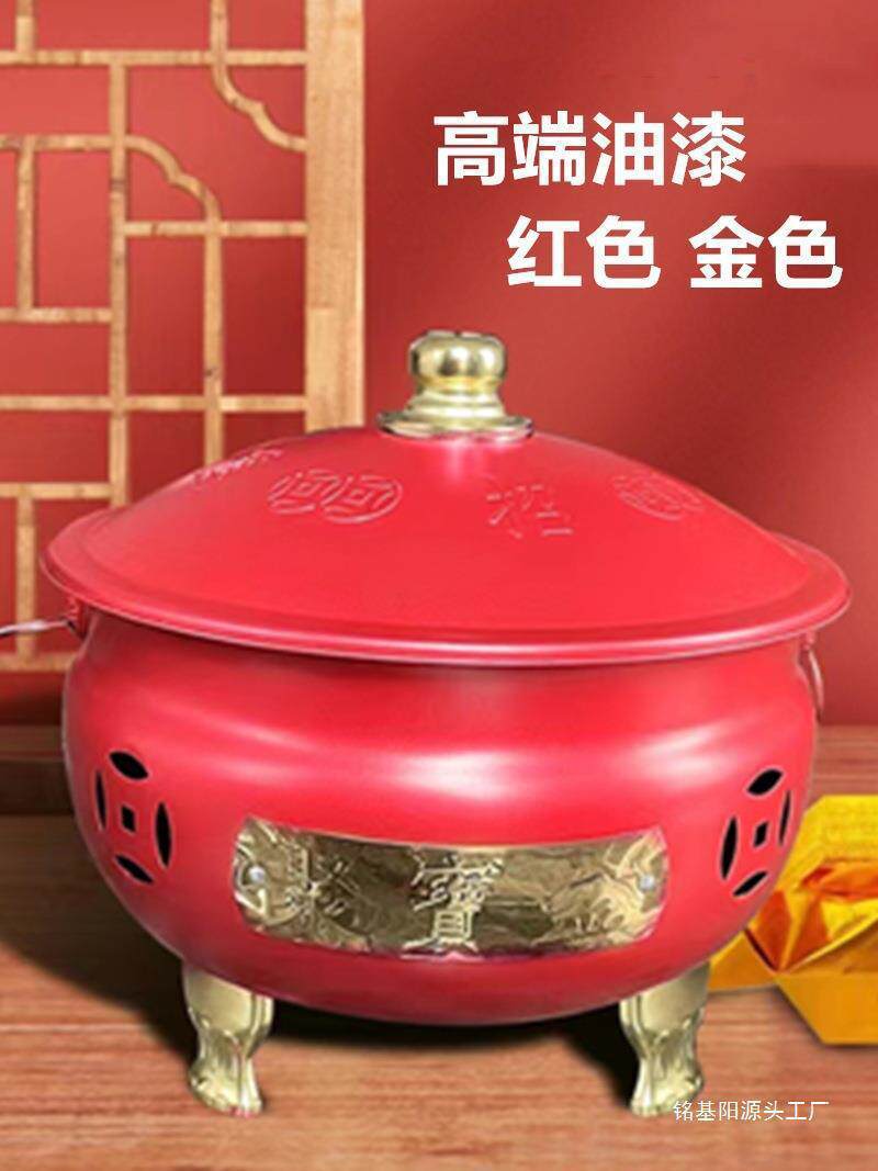 烧金桶特大号烧纸炉家用室内户外无烟聚宝盆加厚拜神焚烧元宝火盆