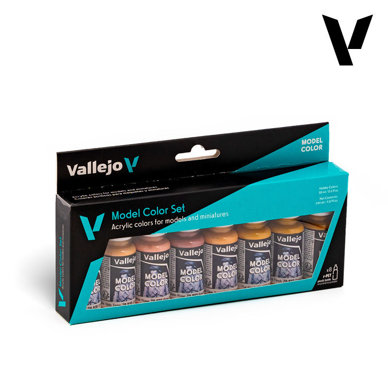 vallejo西班牙AV环保水性漆人物面部&皮肤颜色套装70124