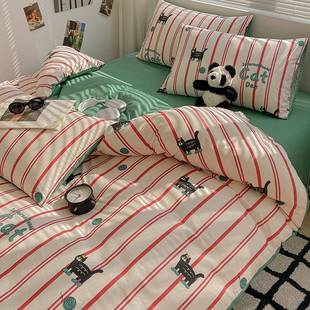 冬季 卡通纯棉床上四件套全棉100床品被罩儿童宿舍床单床笠三件套