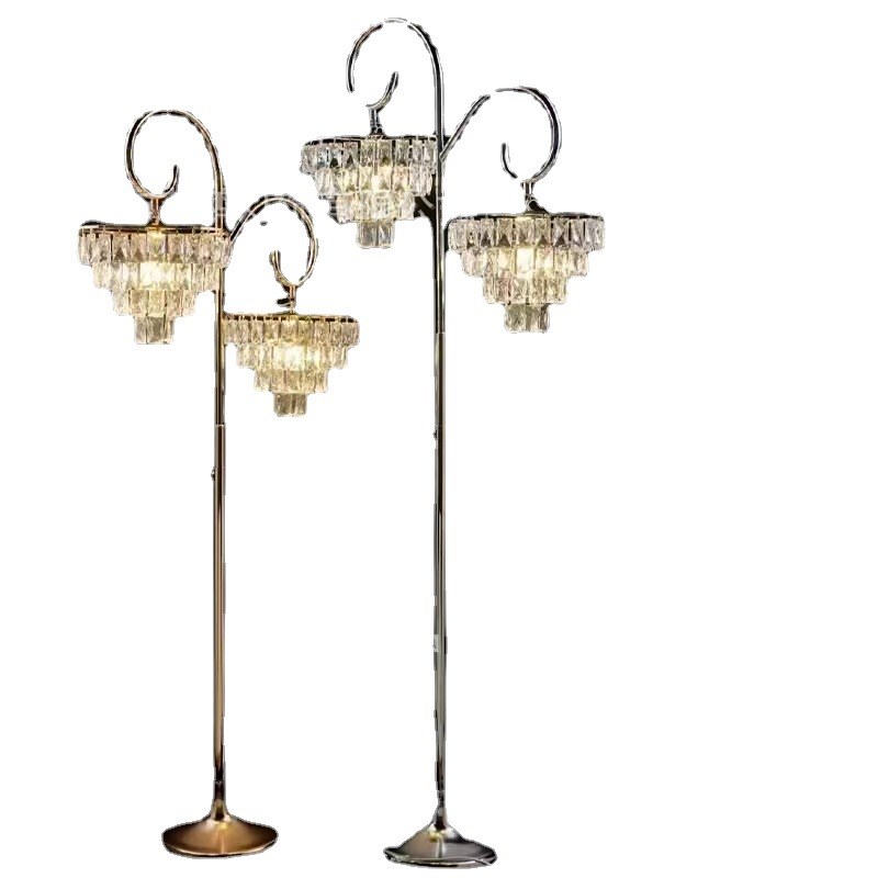 欧式新款婚庆路引灯3头铁艺电镀水晶冰条路引婚礼舞台装饰摆件