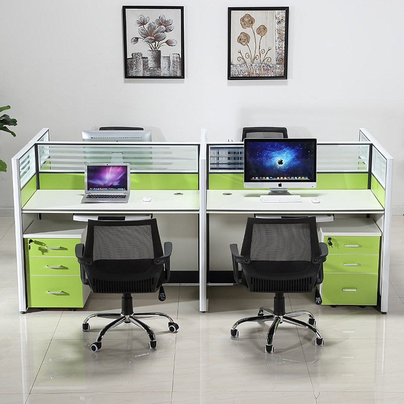 职员办公桌四人位双人面对面屏风卡位办公桌24人文员工位桌椅组合