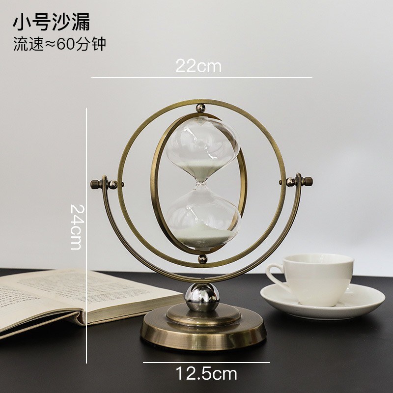 欧式现代沙漏摆件创意简约家居软装饰品样板间客厅金属计时工艺品