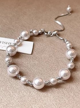 曼塔玫瑰色珍珠手链轻奢小众