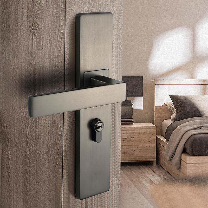 现代简约室50h60珍内门锁黑门色卧室房木锁具家用通用型音门静锁