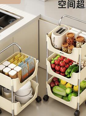 厨房菜篮子推置物架落地多层式F98HM6S5蔬放菜移动家用小置车物架