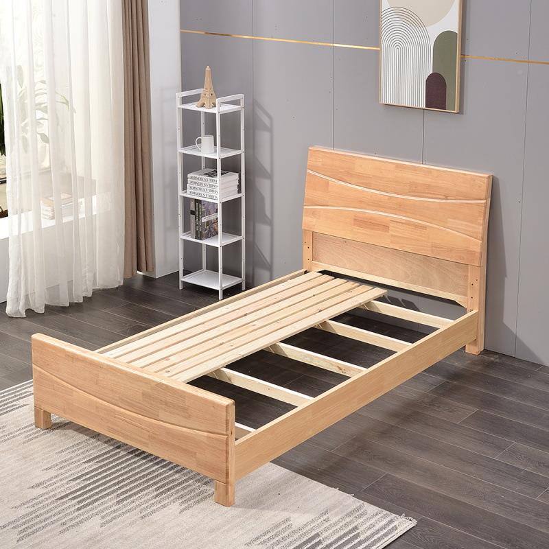 简ali-7340约.2米1.5米1.8米酒店宾馆宿舍代单1人床实木框架优质