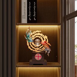 老板办公总经理LYR风生室水起摆件中式客厅招新财如得水酒柜装饰