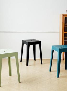 简桌约家用塑料凳放子凳加高厚方凳椅子餐厅商用结实胶凳可93918