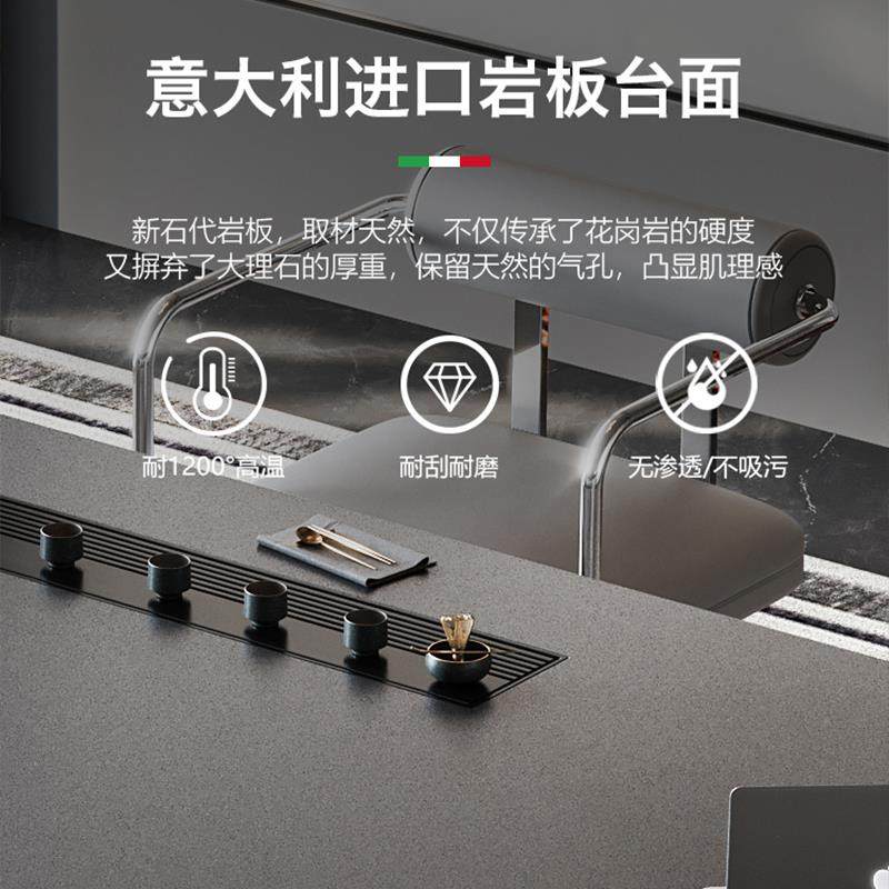 7T意式轻奢茶桌ZKG桌椅组合亚办力阳台茶现代简约公室克不锈钢岩,商业/办公家具,茶台/茶桌,淘宝优惠券,粉丝福利购,淘宝优惠卷