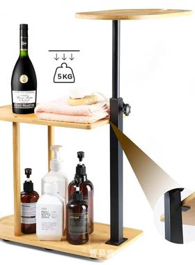 木质室旋置物架3层可移FT-2587动洗落地浴式浴室漱用品收纳架转托