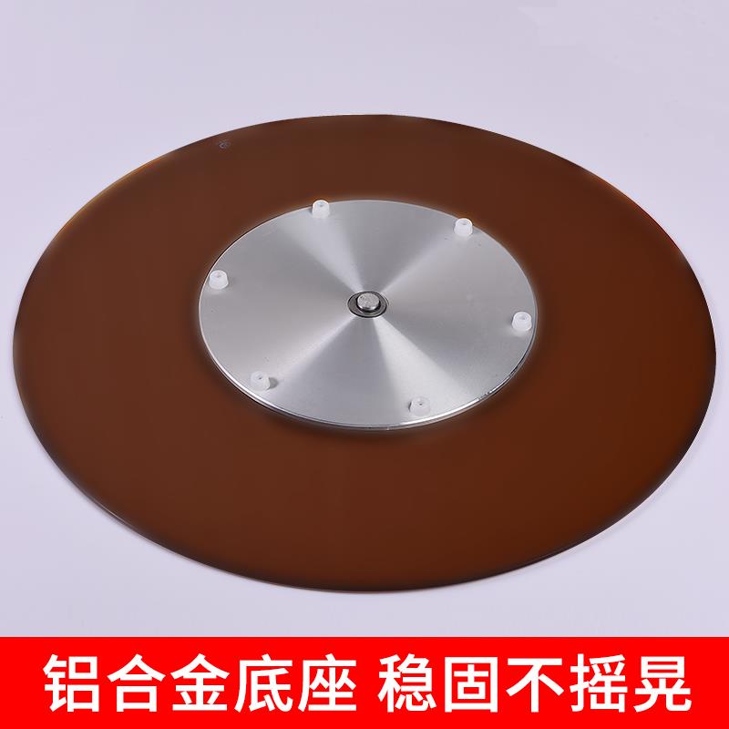 ft餐桌转盘钢玻化璃饭色zp-1022店大圆桌茶璃转盘底座圆台面玻桌