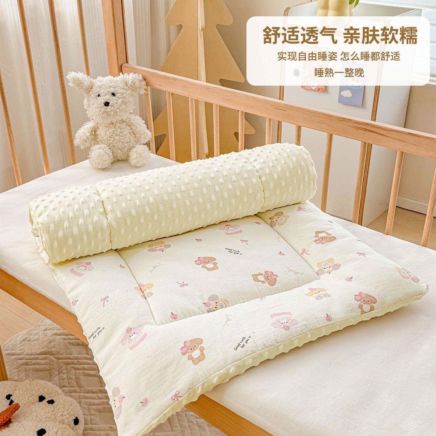 童床子纯棉幼儿CQI园儿软床垫被褥褥可水洗棉垫新生儿宝宝拼床褥