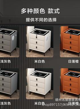 轻卧室床柜多VMK功上能卧室床头柜厂家整装配送门收头奢纳