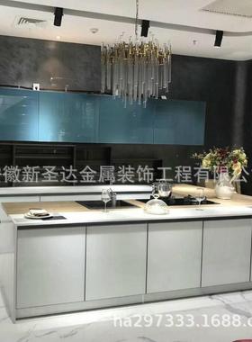 彩色石材不锈钢橱0柜用不锈钢台面橱KMK柜34不锈钢整家体仿橱柜