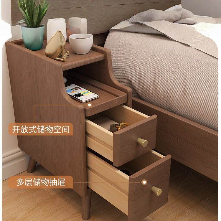 木床头柜迷你小极窄床IYD边柜超窄20型公分3夹0cm窄实边缝小柜子