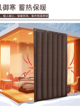 冬保季棉门整片挂ZY-24092加厚暖防帘风防水免打孔隔音酒吧商用冷