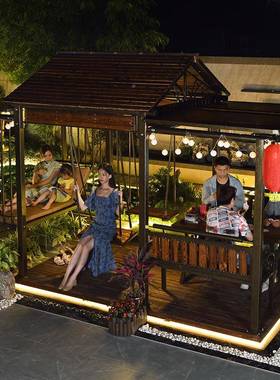 外秋千镀躺床凉亭庭院花园秋千户凉F76757SM子亭别墅院子遮阳棚锌