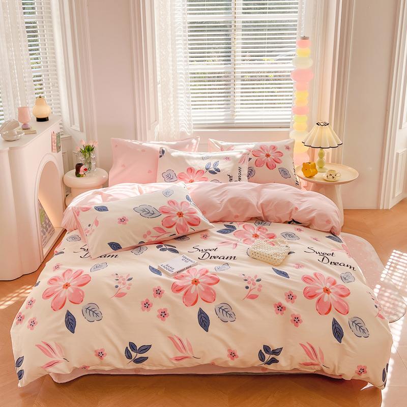 小新4支全棉0印花四件套AB双版纯清棉笠套件亲肤床床240218NI上用