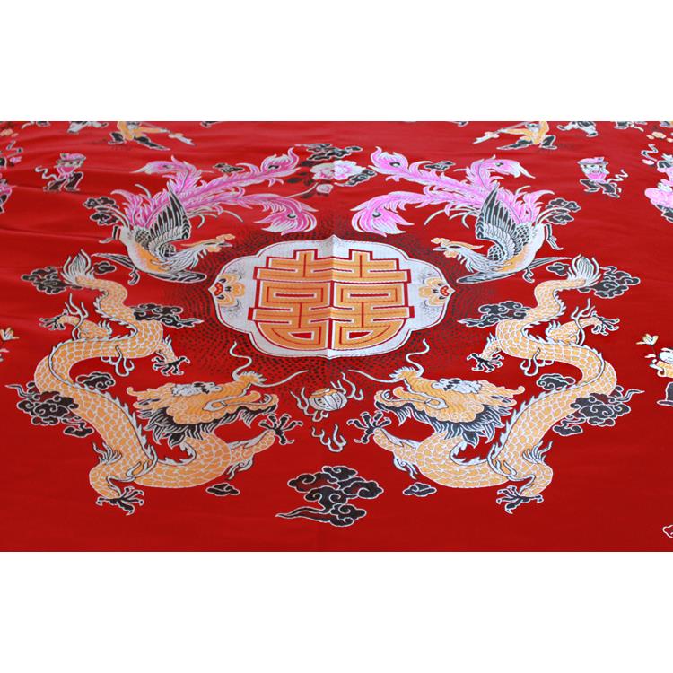 1PR杭州丝婚被面庆软V锻结婚被面子龙绸凤百子图七彩织锦BKV缎子