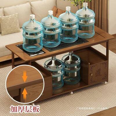 台移动茶桌小茶烧水壶一体家DQD用茶柜茶车阳边台非实木茶几水沙