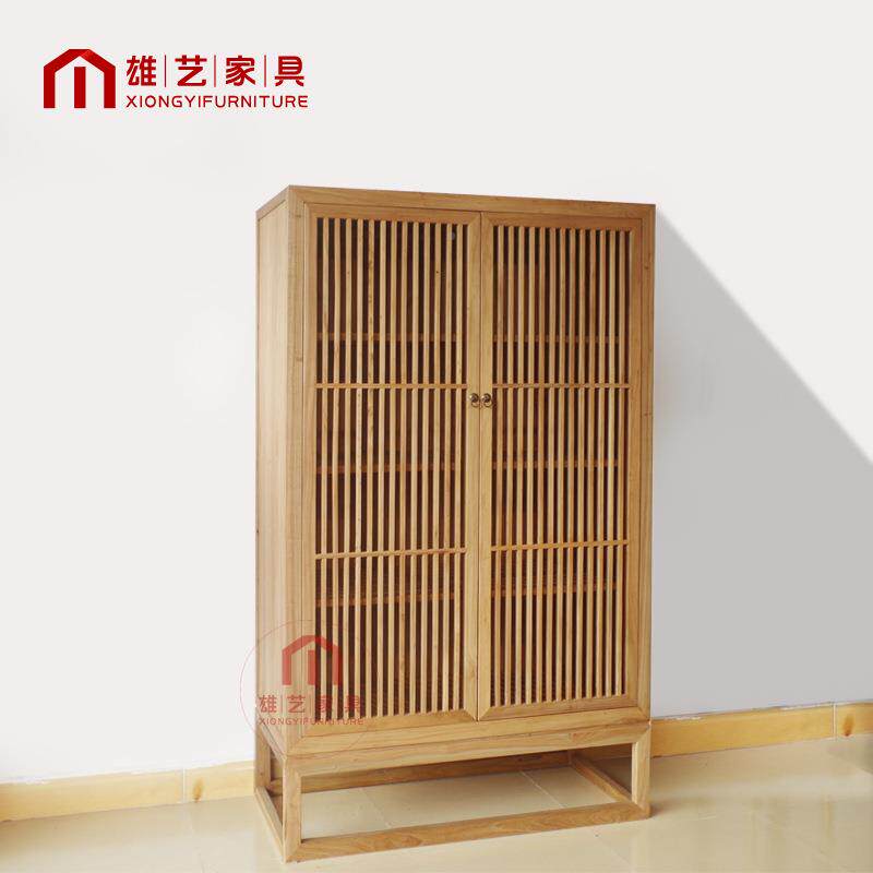 老榆衣木柜实木两门简现约代整体木RNI质衣橱新中式家具