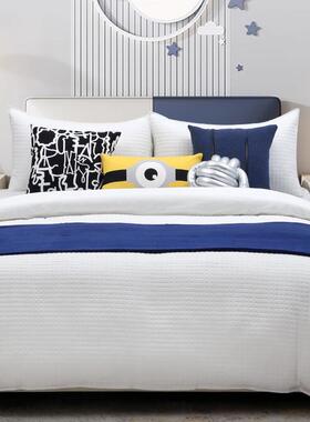高展厅板样间黄蓝色儿童端床品轻WXG软装样板房多奢件套床上用品