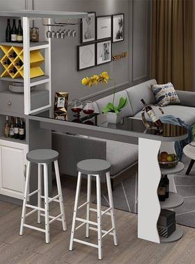 靠吧桌用现代轻台奢简约隔断柜客厅玄关转家角酒柜一体长JIR条餐