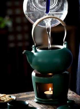 岩尚中蜡式复古温茶壶茶茶炉茶具套装烛加入煮茶壶lp201907温炉整